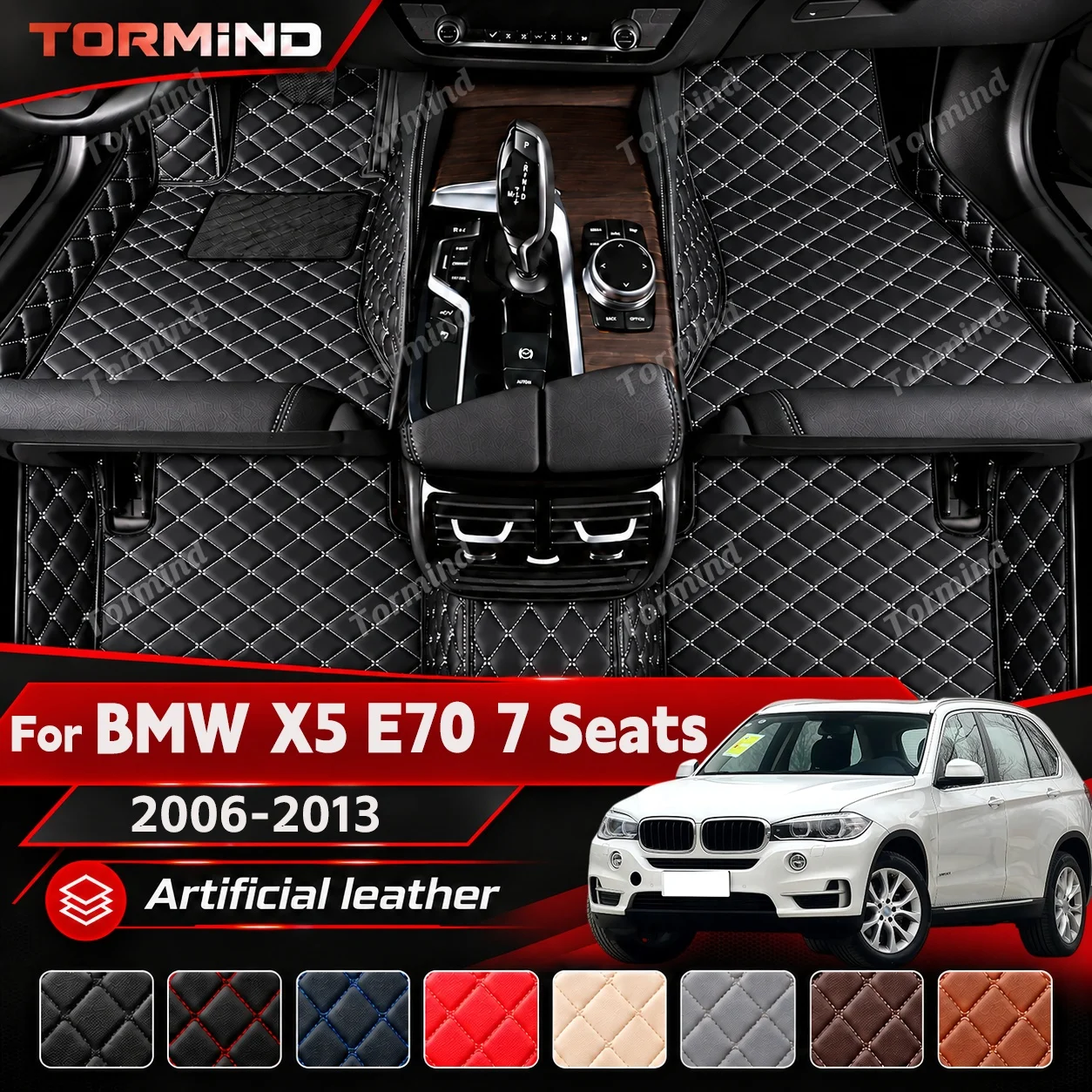 For BMW X5 E70 7 Seats 2006-2013 12 11 10 09 Car Floor Mats All Weather Carpet Cover Floor Liners Interior Protector Accessories