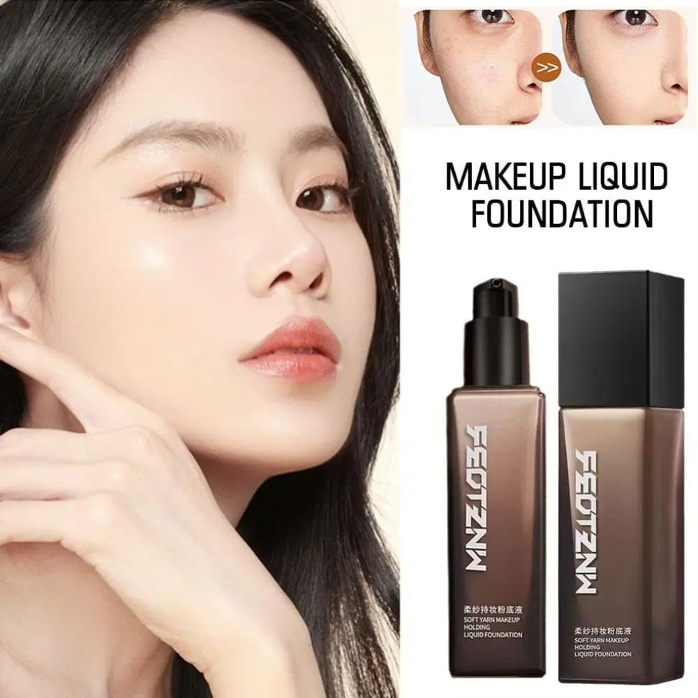 新しい防水リキッドファンデーション、オイルコントロールマットファンデーションコンシーラークリーム、軽量で汗に強いフェイスファンデーションクリーム