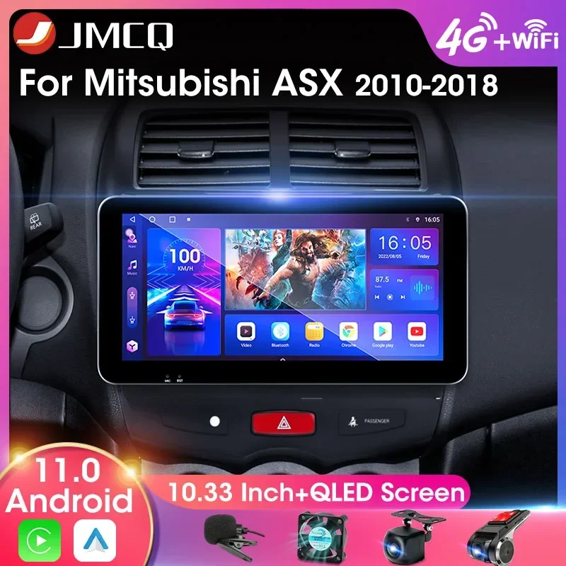 

JMCQ 2Din 10.33" Widescreen Car Radio Multimedia Video Player For Mitsubishi ASX 1 2010-2018 QLED Screen Carplay Android Auto