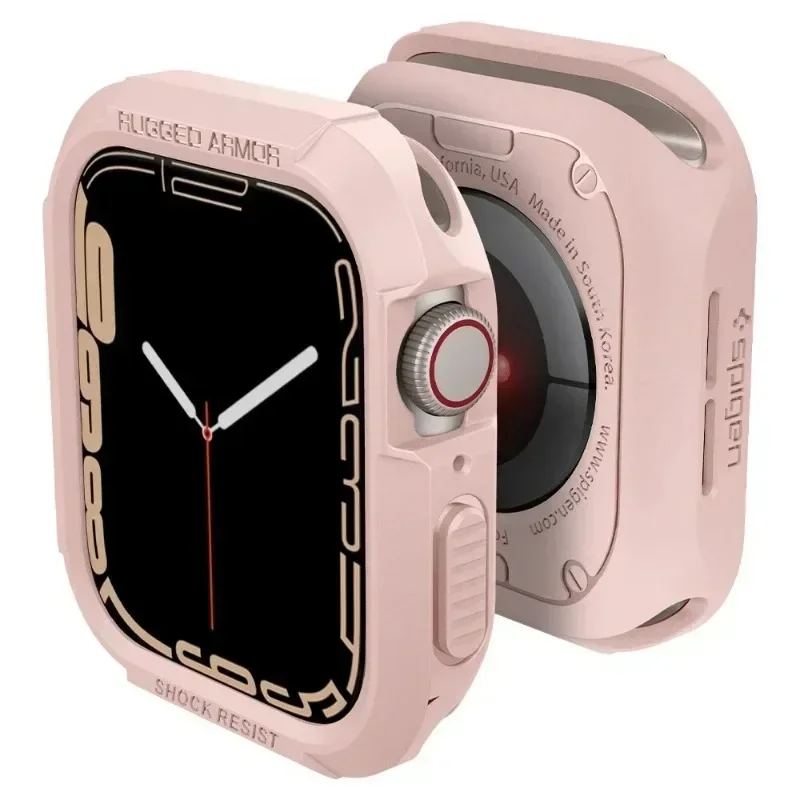 Rugged Armor Designed Case for Apple Watch 45mm 41mm Protective Case TPU Soft Case Cover for iWatch Series 9 8 7 6 5 4 SE