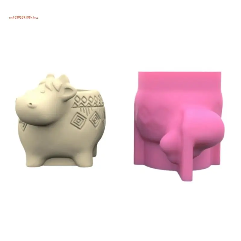 

Silicone Planter Mold for Succulents Cow Shaped Ornament Flower Pots Mould