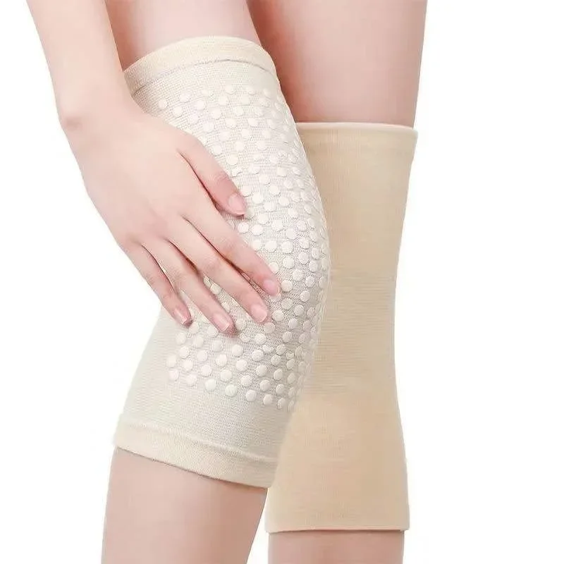 2 Pcs Self Heating Knee Elbow Brace Support Pads Dot Matrix Kneepads Tourmaline Sleeve for Arthritis Joint Pain Relief Recovery