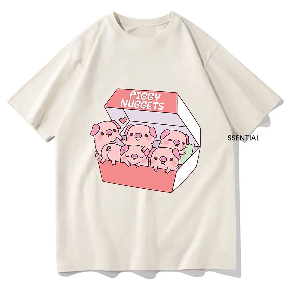 Cute Pigs Piggy Nuggets Funny T Shirts Men/Women Clothing Aesthetic Cotton Tshirt Vintage Unisex Streetwear Classic Soft Clothes