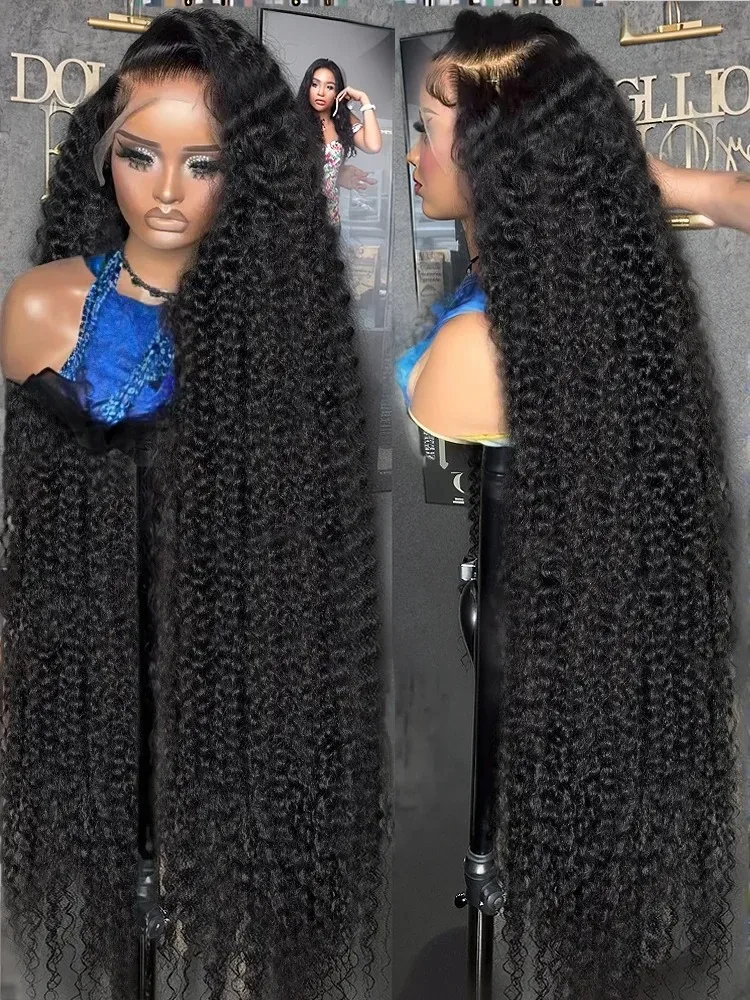 

Linktowig 30 44 Inch 250 Density Curly 13x6 HD Lace Front Wigs Human Hair Glueless 6x6 Lace Closure Deep Wave Frontal Black Wig