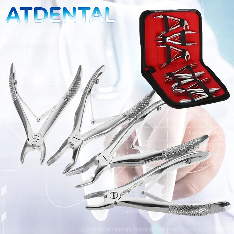 

Набор из 7 профессиональных стоматологических щипцов для удаления зубов, автоклавируемый, из нержавеющей стали, для стоматологов и педиатрии