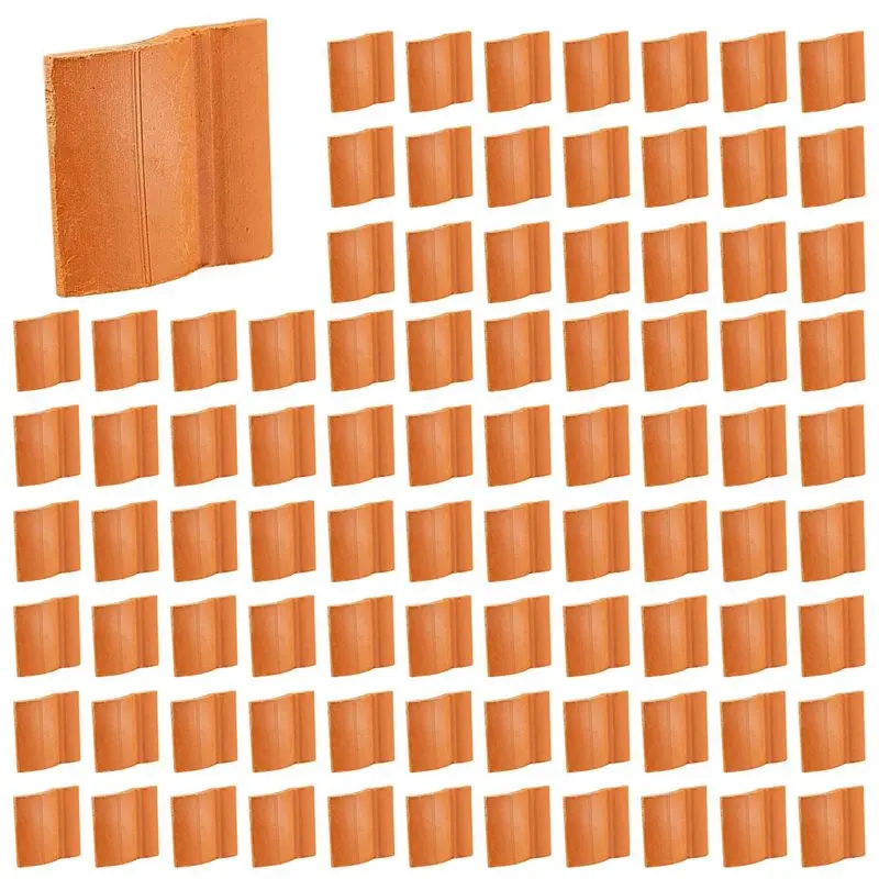 B78B-Roof Tiles Model Building Set Miniature Tiles Roof Tiles Dollhouse Shingles Fake Tile Model Landscape Accessories,400Pcs