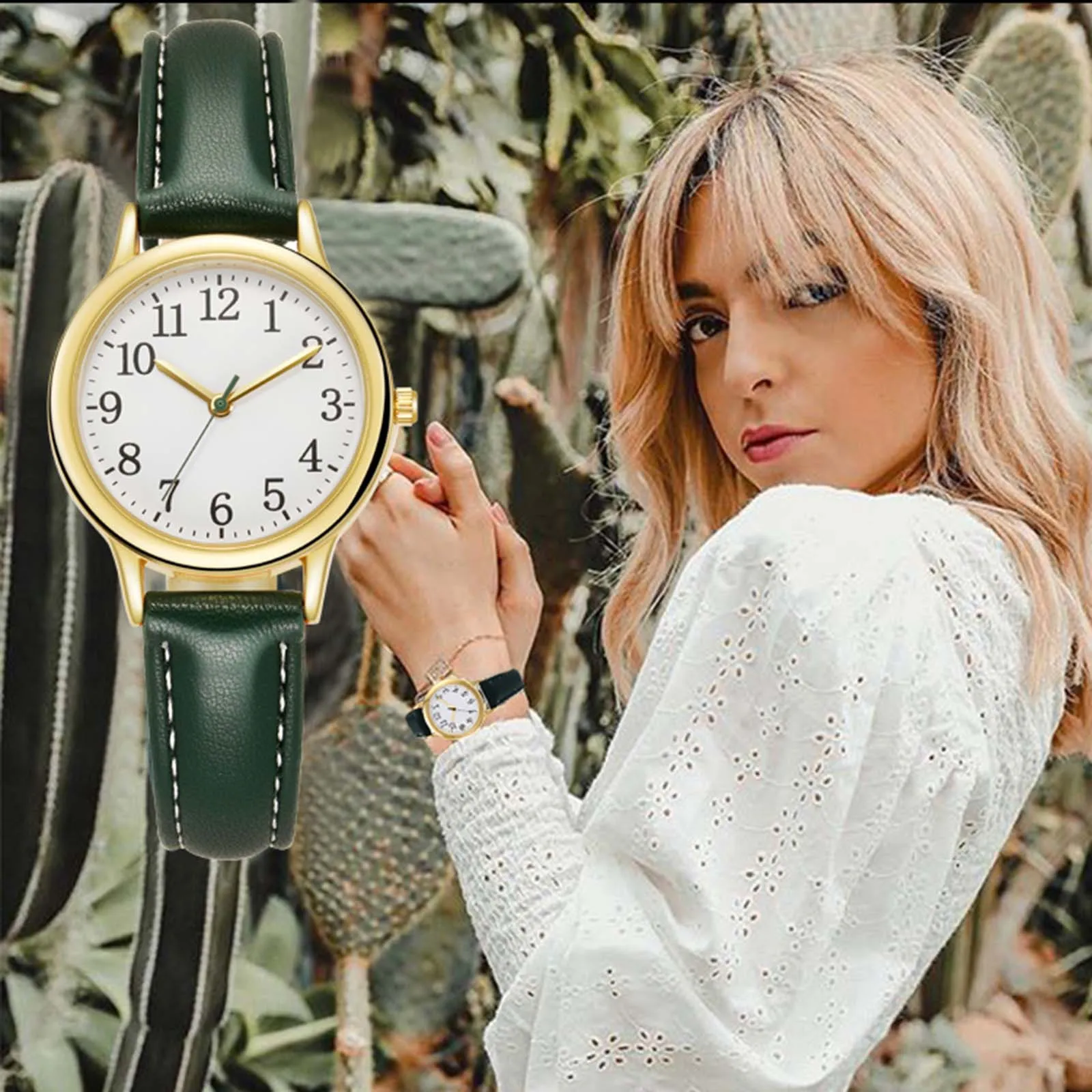 Japan Movement Women Quartz Watch Easy to Read Arabic Numerals Simple Dial PU Leather Strap Lady Candy Color