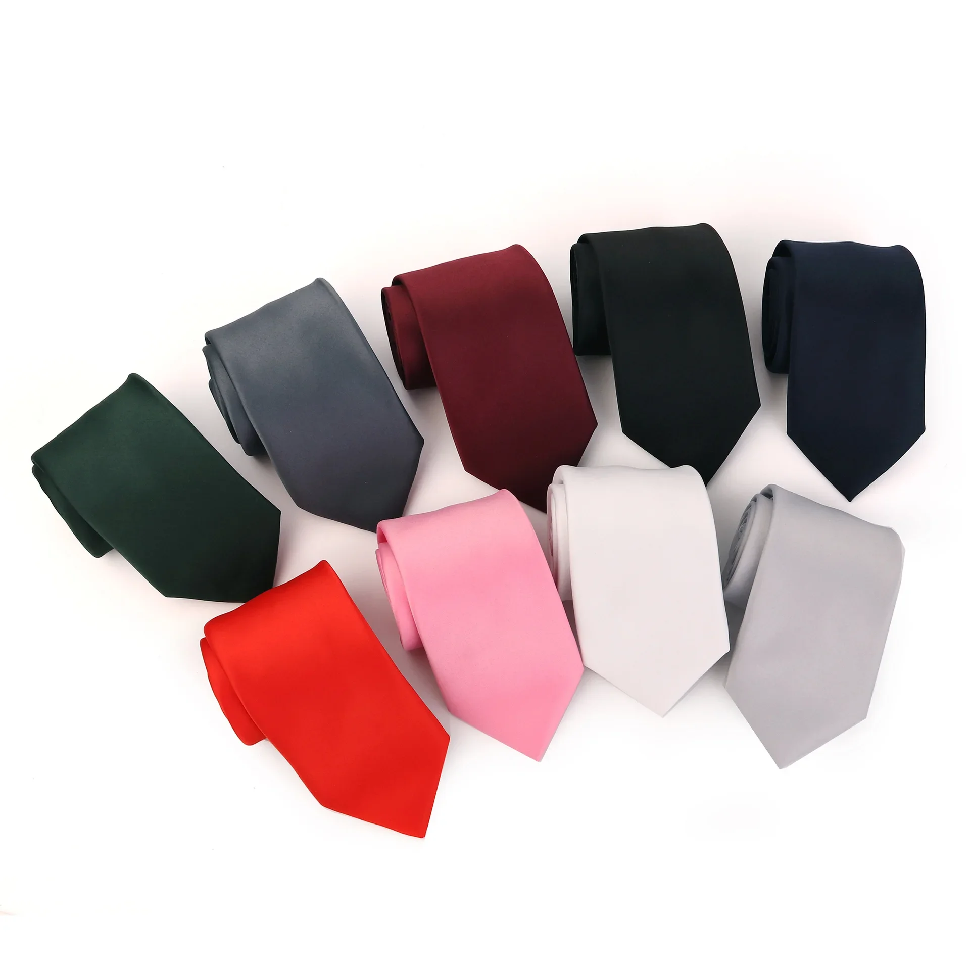 

New Solid Color Tie Men's Polyester Silk High Quality Handmade Tie Men's and Women's Shirt Accessories Hand