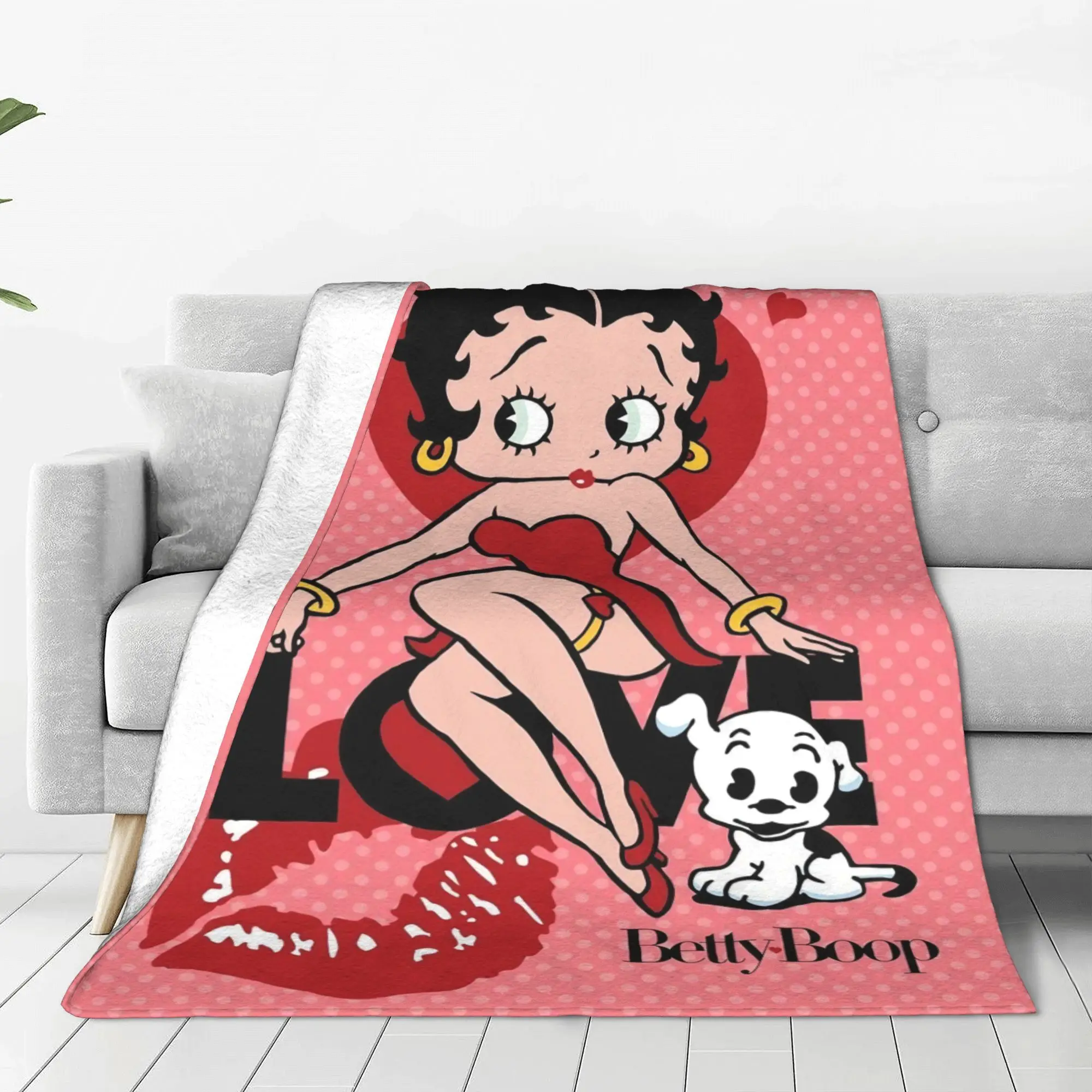 Kawaii B-Betty Plush Blankets Cartoon Novelty Throw Blankets for Home Hotel Sofa  125*100cm Bedspread