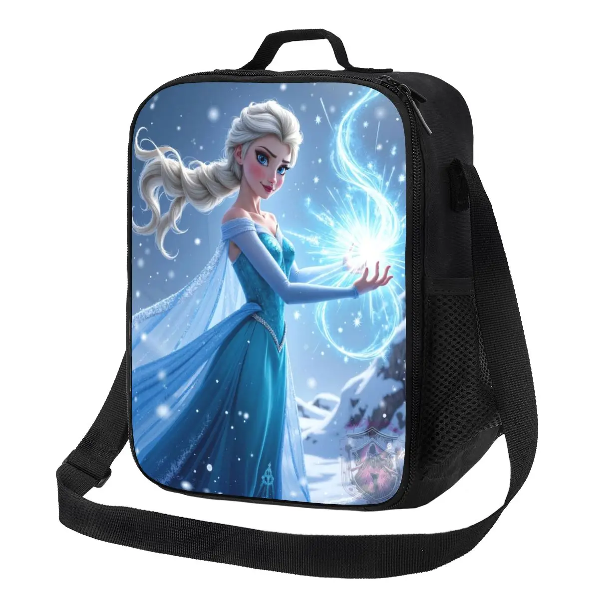 

Custom Frozen Cartoon Elsa Insulated Lunch Bags for Camping Travel Portable Thermal Cooler Lunch Box Women Kids