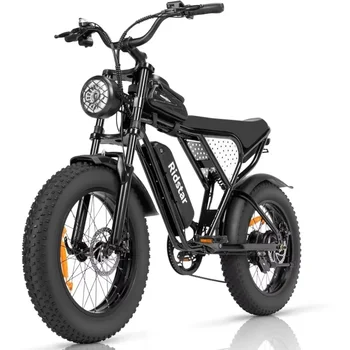 Image Electric Bike for Adults, 1000/2000W, 25/30/37MPH 48V-52V, 20AH,40AH Battery 20" Fat Tire Dirt Bike, Shamano 7-Speed E-Bike