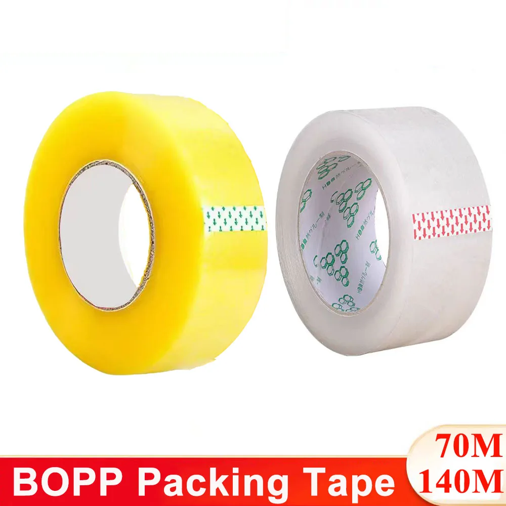 

BOPP Strong Adhesive Sealing Tape 70M 140M Length 45mm Width Box Tape for Shipping Clear Packing Tape for Office Home Warehouse