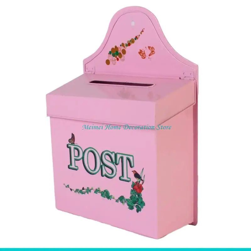 

H7BF просторный металлический настенный почтовый ящик, устойчивый к атмосферным воздействиям, железный винтажный для домашнего сада