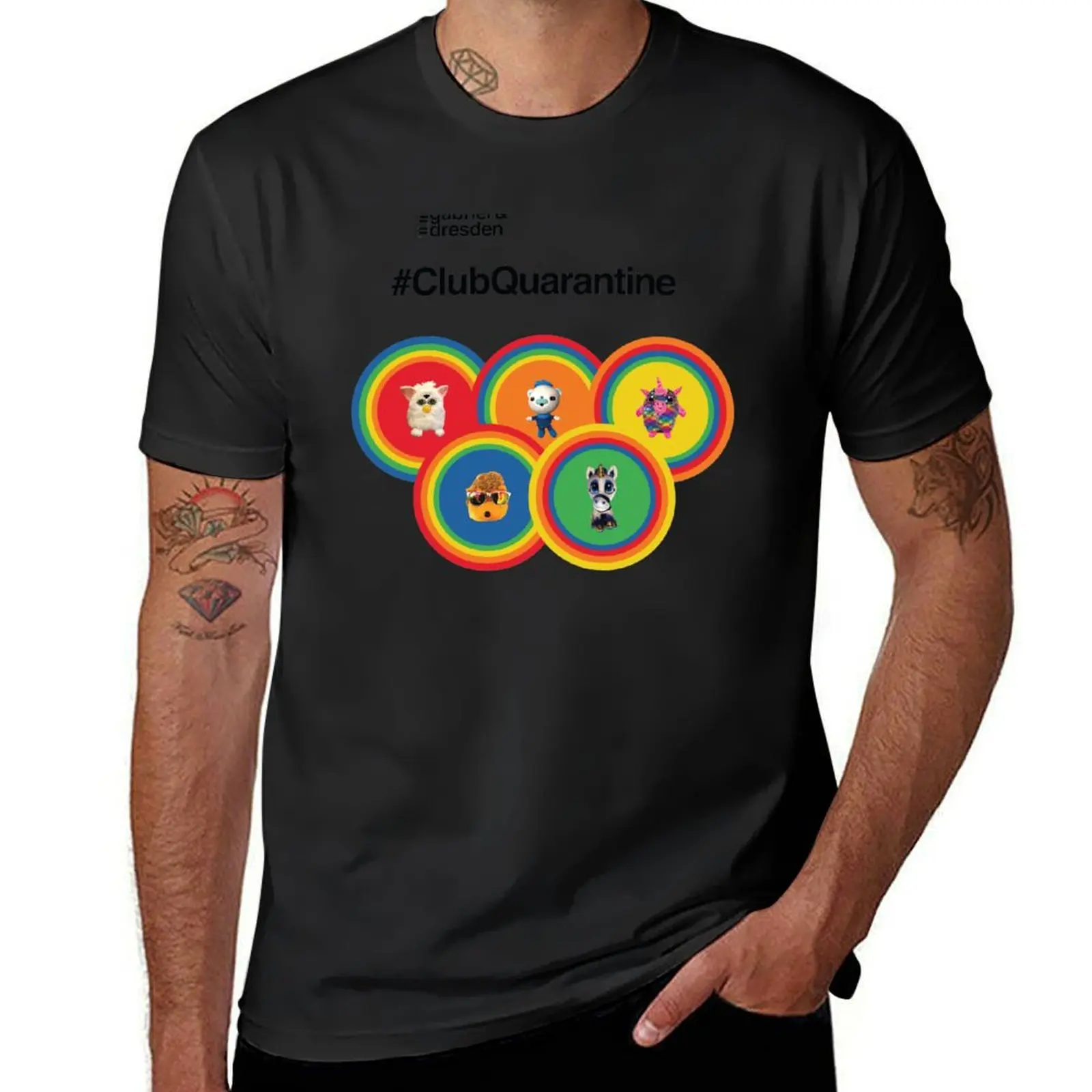 Gabriel & Dresden #ClubQuarantine: The Rainbow Family T-Shirt animal prinfor boys blanks customizeds Short sleeve tee men