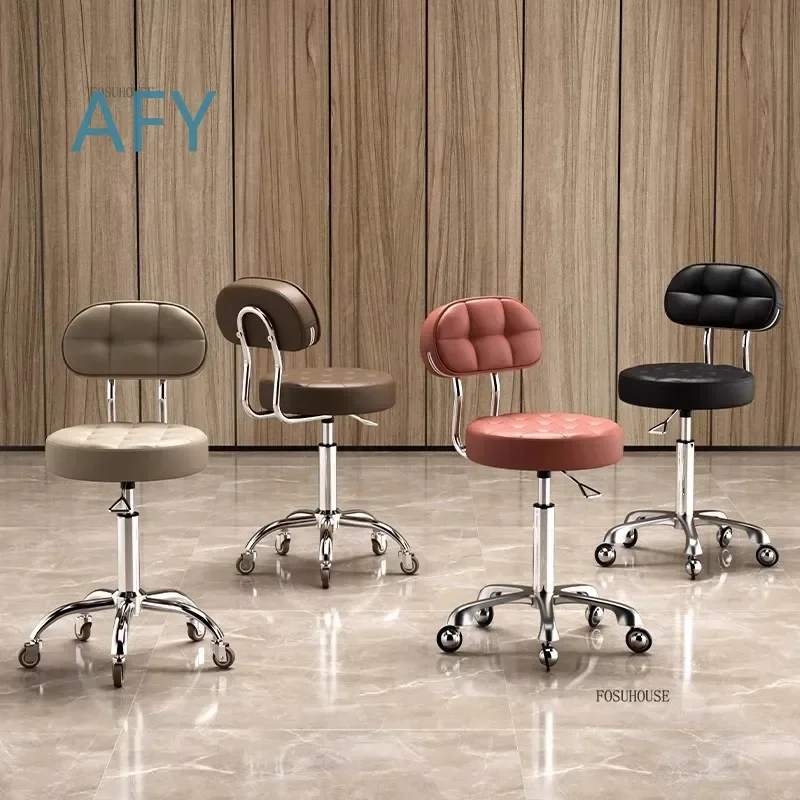 Metal Professional Salon Chairs for Cash Register Liftable Backrest Soft Chairs Modern Commercial Barber Chair for Hair Salon