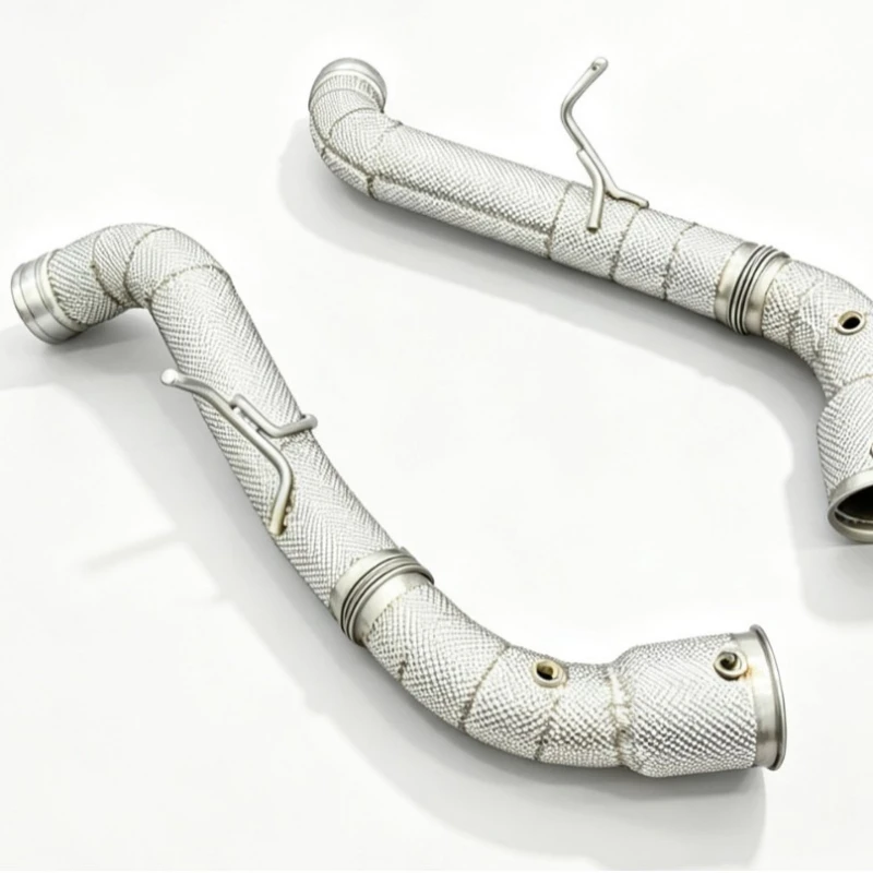 Exhaust downspout with heat shield