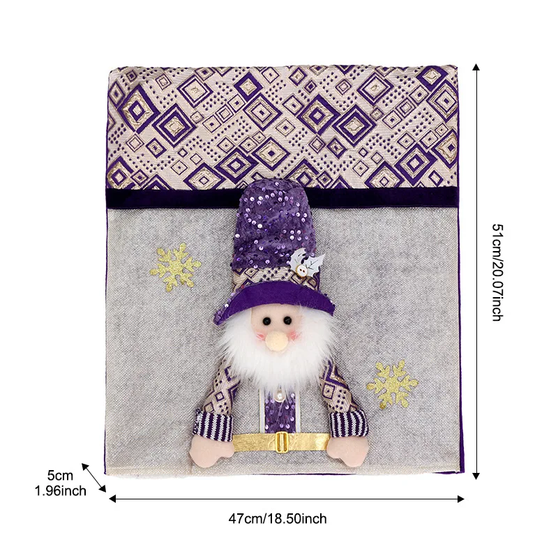 

Christmas Themed Plush Chair Slipcovers with Santa Snowman and ELK Designs for Dining Room and Home Holiday Decoration