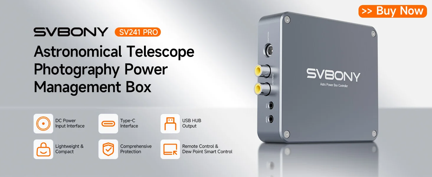 Svbony Astronomie-Mikro-DC+USB-Hub-Box SV241, verbessert mit Anti-Lichtleck-Design und Filter-Schubladenhalter für astronomische Teleskope. – Detail 1