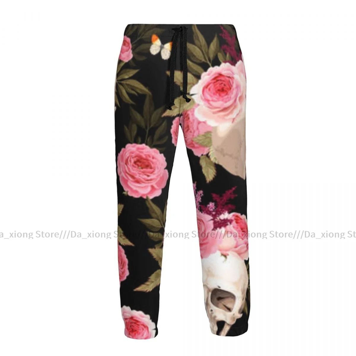 Men Pants Skulls And Roses Male Trousers Fitness Sweatpants Streetwear