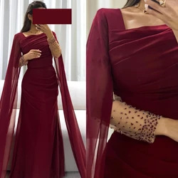 Customized s Beading A-line Square Neck Bespoke Occasion Floor Length