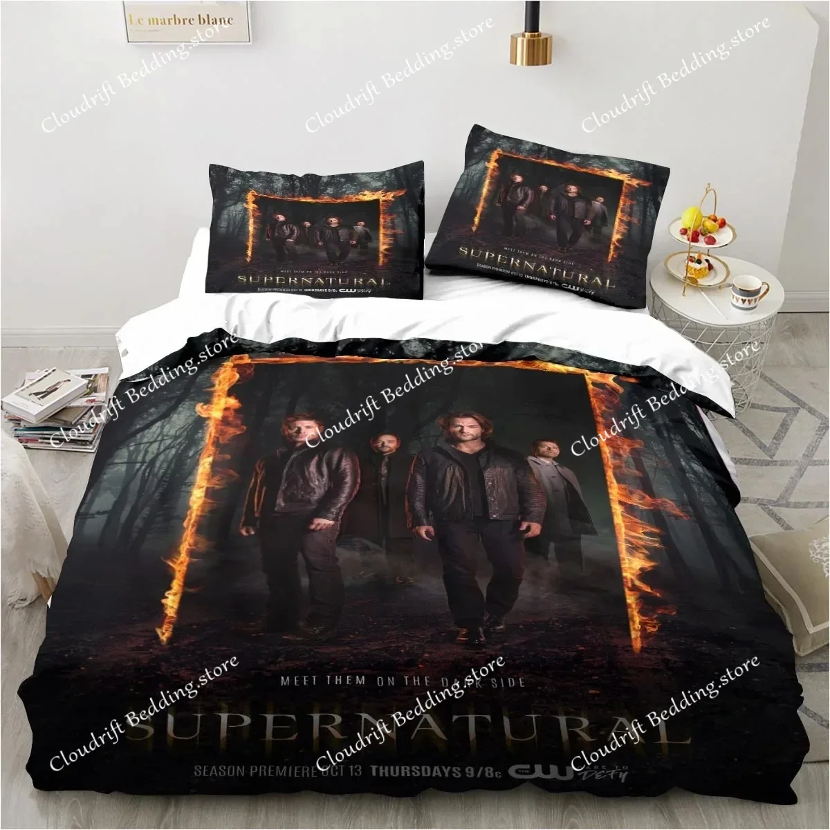 

TV Series Supernatural Bedding Sets Single Twin Full Queen King Size Bed Linen Kids Girls Bedroom Decor Cartoon Duvet Cover Set