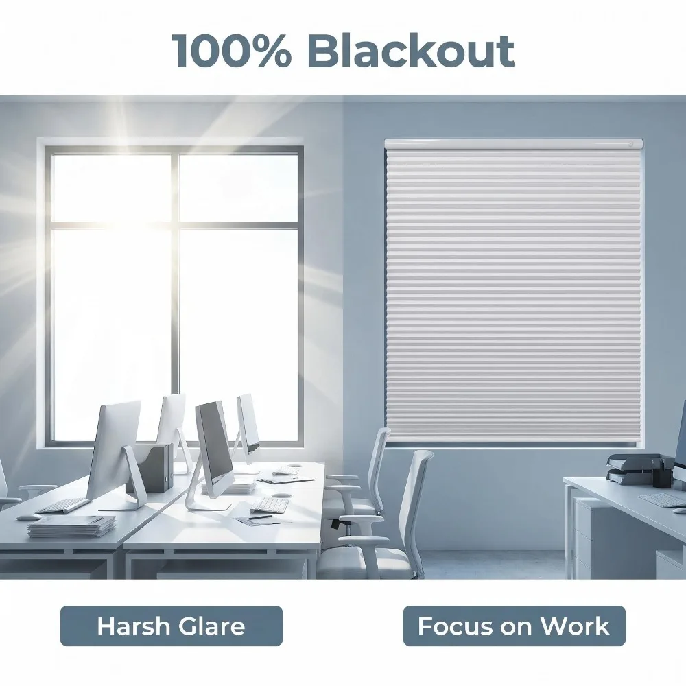 Custom Size Honeycomb Blinds Blackout Curtains Up-and-down Adjustable Cellular Shades Double Cells Cordless Screen Windows Doors