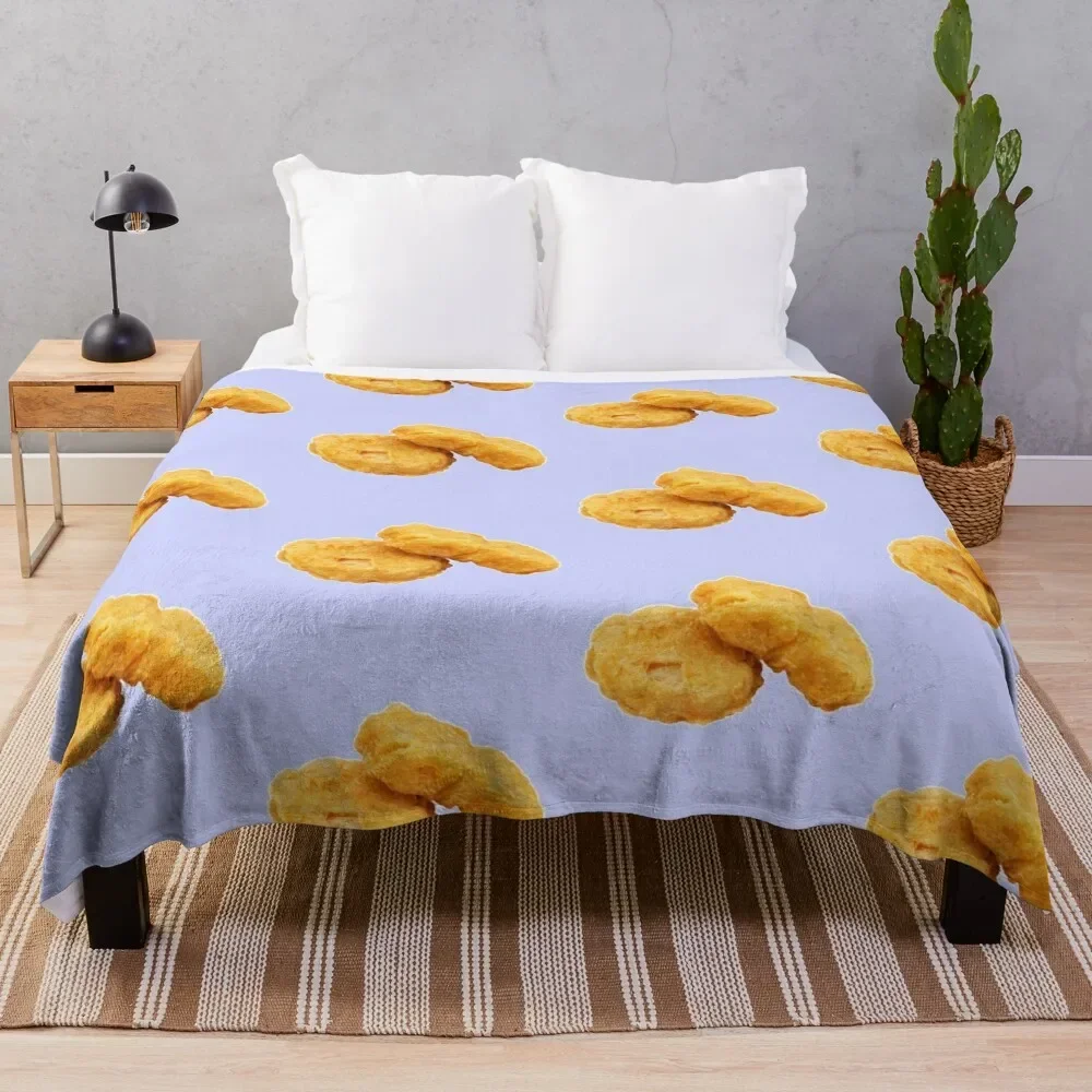 Manta Suave y Peluda con Diseño de Nuggets de Pollo Fritos Crujientes, Regalo para Amantes de los Nuggets, para Dormitorio o Sala de Estar