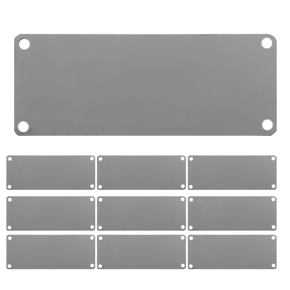

10 pcs Stainless Steel Signage Tags Engravable Blanks Metal Stamping Square Laser Marking Door Supply Printing Plate Outdoor
