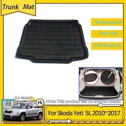 Car Trunk Mat For Skoda Yeti 5L 2010 2011 2012 2013 2014 2015 2016 2017 Cargo Boot Pad Protective EVA Waterproof Carpet Floor