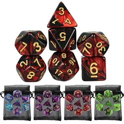 Dice DND Game Dice Role Dice Mixing Colours Dice Set With Bag 9 Different Styles Available For Portable RPG TRPG Games