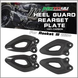 Real Carbon Fiber Motorcycle Heel Guard Rearset Plate Foot Peg Protector 1 Pair For Triumph Rocket III 2020-2021