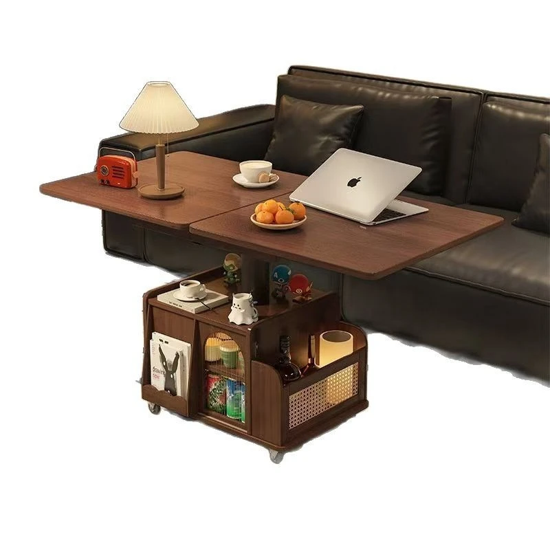 Lifting coffee table Mobile cart Tea table Folding dining table Dual-purpose Multifunctional living room sofa