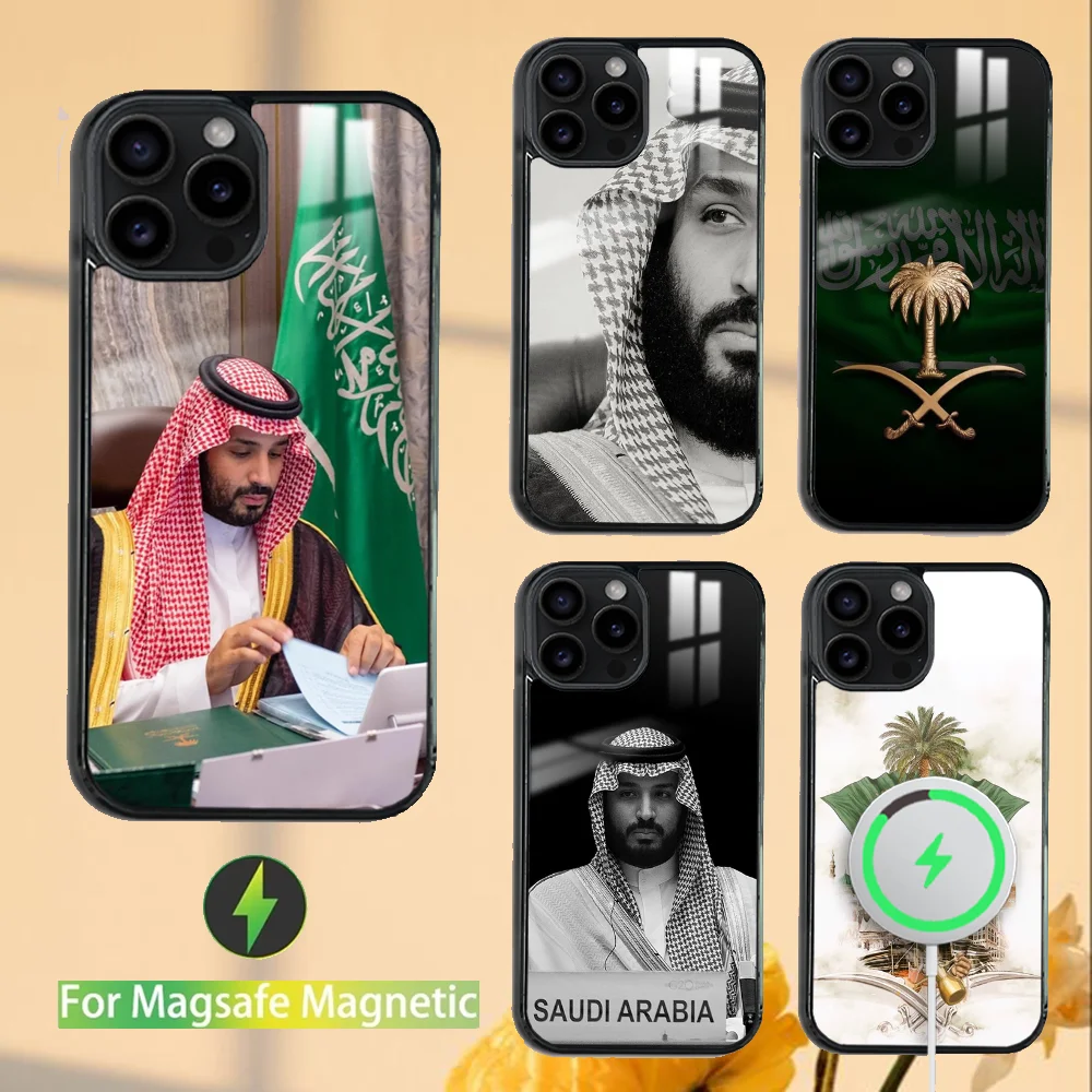 Kingdom Of Saudi Arabia Flag Phone Case For iPhone 16 15 14 13 12 11 PRO MAX PLUS Mini Magnetic wireless mirror phone case