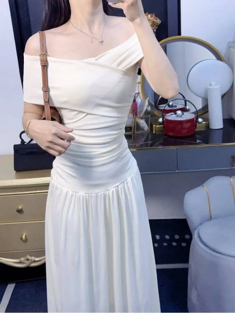 

Summer Elastic Short Sleeve Slimming High Waist Women's Top And Half Body Long Skirt Set Fashionable Casual Wear