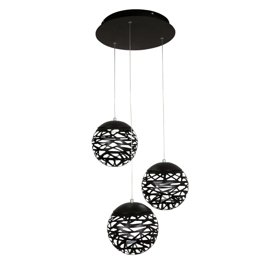 Spedizione gratuita moderna lampada a sospensione a led bianco nero pittura lampada a sospensione in metallo per scale sala da pranzo soggiorno illuminazione a sospensione