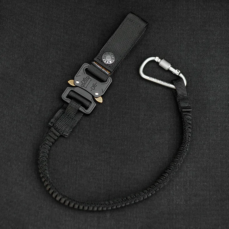 Tactical Anti-lost Elastic Lanyard Rope Quick Disassembly Safety Rope Outdoor Equipment Tools Mobile Phone Pistol Anti-lost Hook