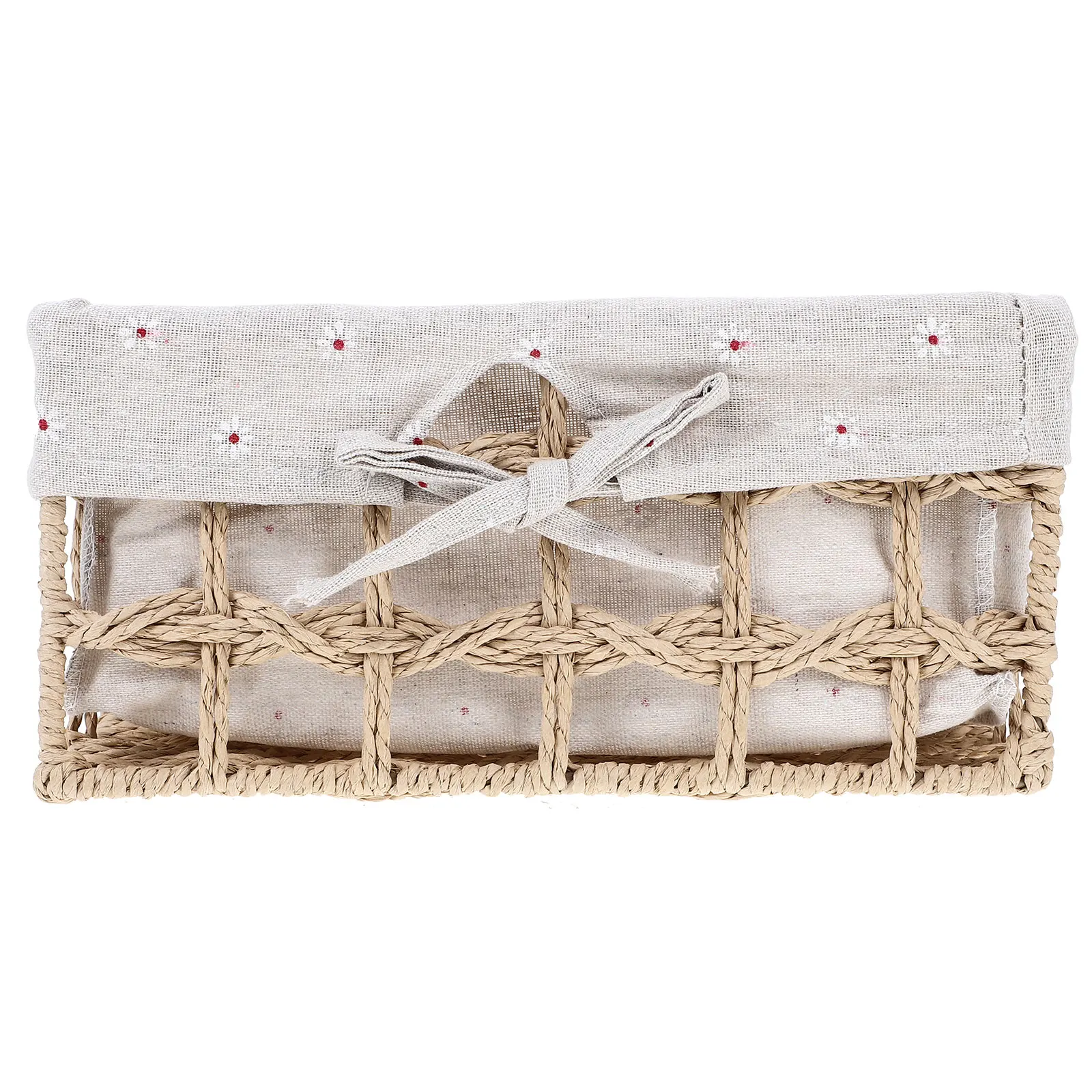 

1pc Seagrass Storage Basket Small Woven Straw Basket with Lid Bathroom Bin Cube Storage Baskets Home Decorative Grass Box Desk