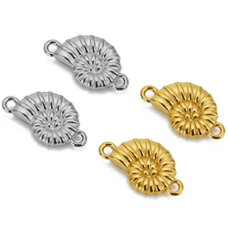 5pcs Stainless Steel Double Hole Conch Charms Connectors for DIY Earrings Bracelets Jewelry Making Supplies Accessories Finding