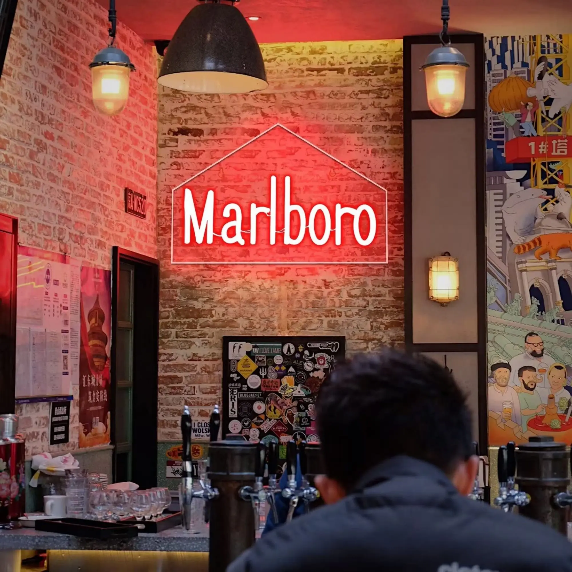 LED Cigarettes Neon Light Sign Dimmable LED Neon Sign USB for Marlboro Home Pub Garage Shop Party Man Cave Beer Wall Decor