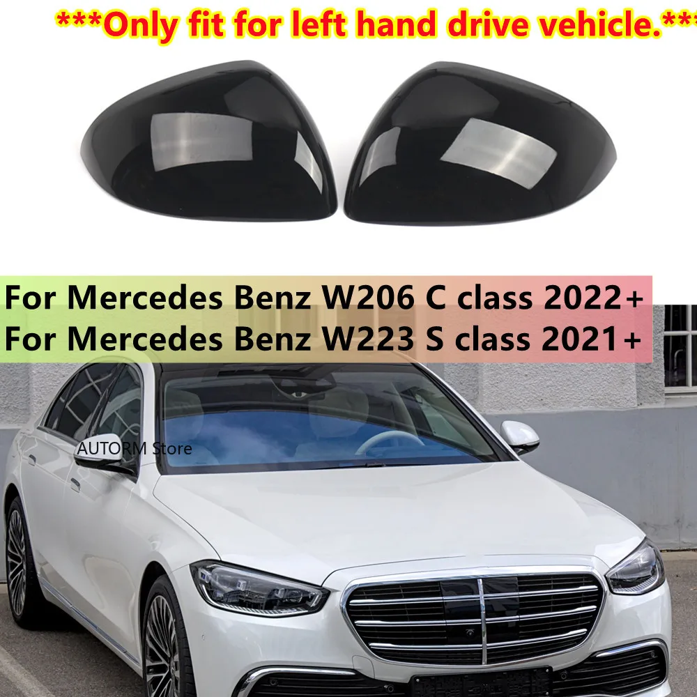 

Replacement Pair Side Door Mirror Cover Cap For Mercedes C E S GLC Class W206 X206 S206 X254 W214 W223 EQE EQS Rearview Cap