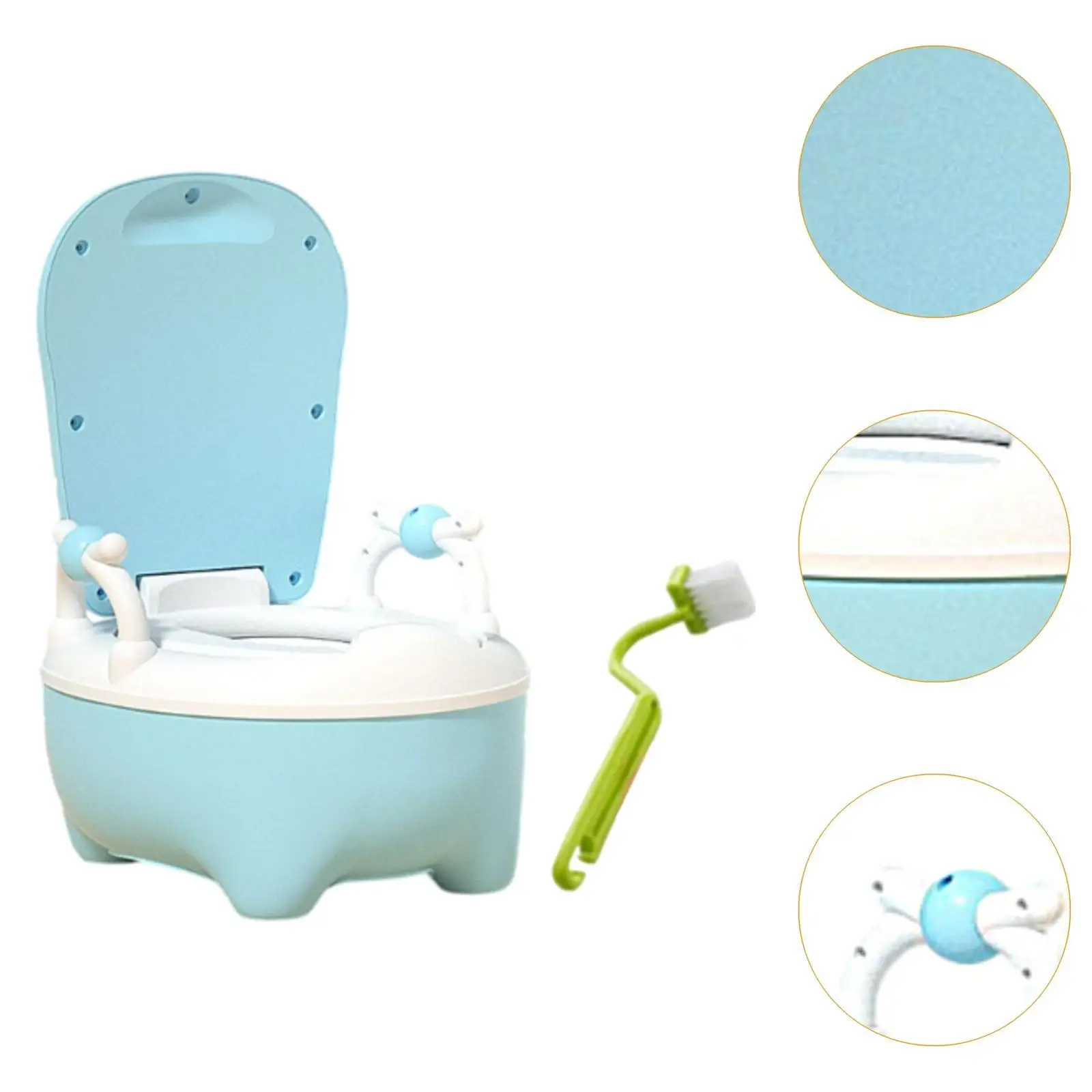 Toilet Training Potty (Brush Included) with Spilling Guard Cartoon Kids Potty Chair for Camping Outdoor Travel Indoor Boys Girls