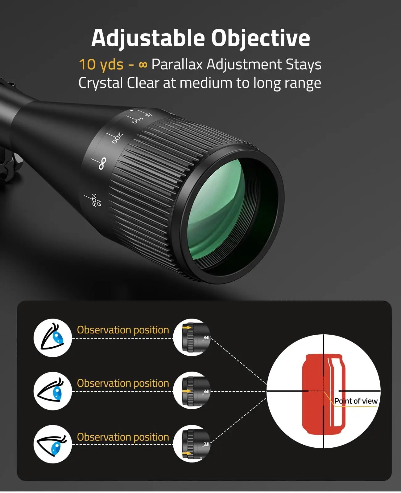 Luneta karabinowa CVLIFE 6-18x50 AO z regulacją paralaktyki, siatką celowniczą, optyka celownicza, tuba 30mm, mocowanie Picatinny, do polowań