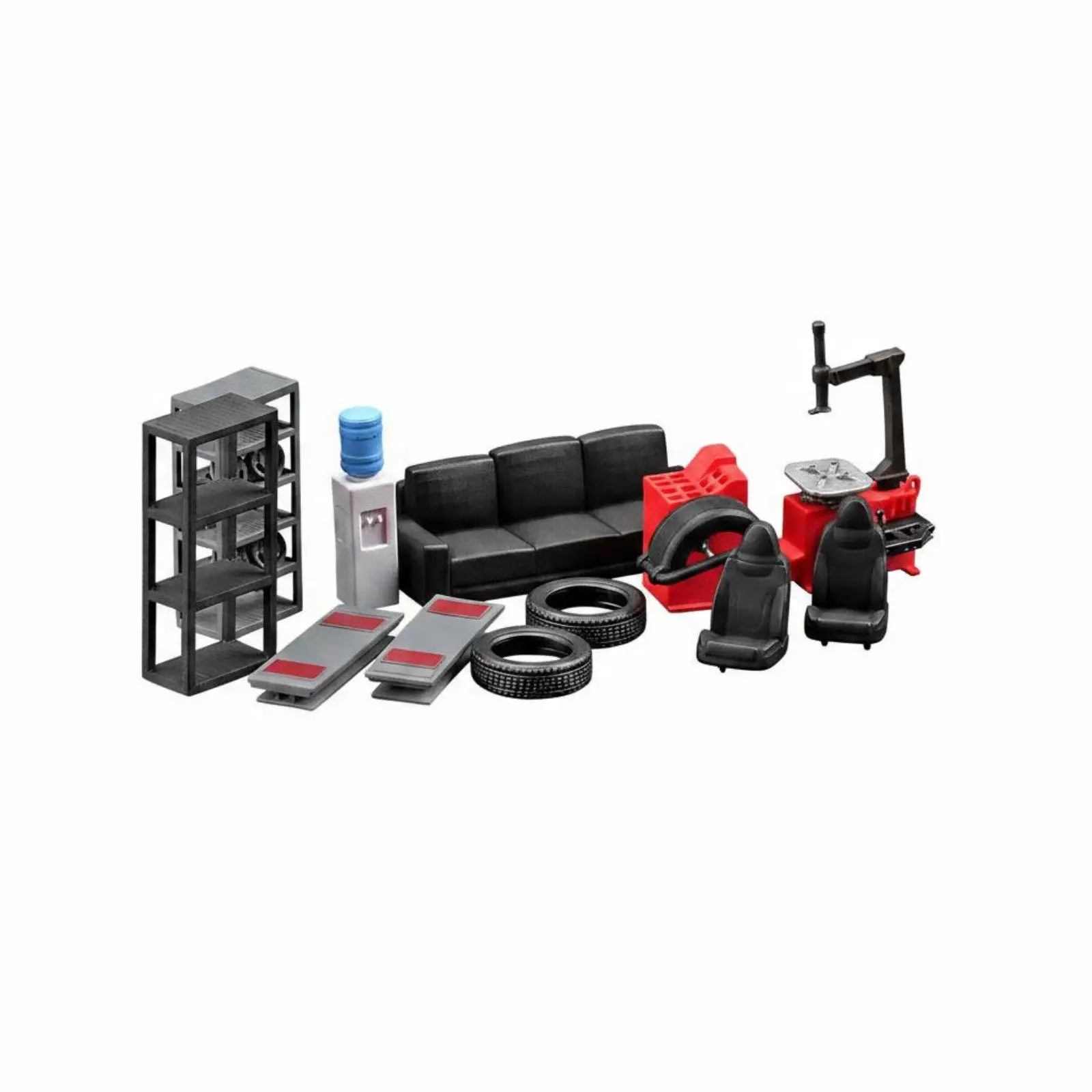 1 64 Miniature Vehicle Repair Auto Tool Kit Resin Model Workshop Equipment for Compact Scale Displays