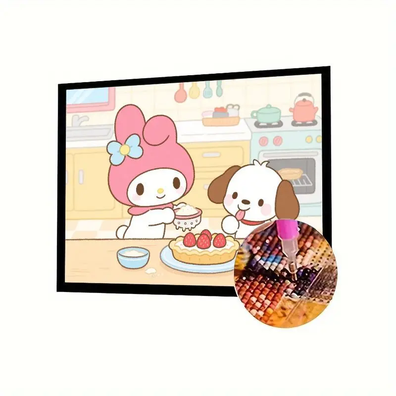 

1 шт. Kawaii My Melody & Pochacco набор для выпечки 5D алмазов для рисования — очаровательные Sanrio Friends Full Drill Diamond Art для DIY Home Wal