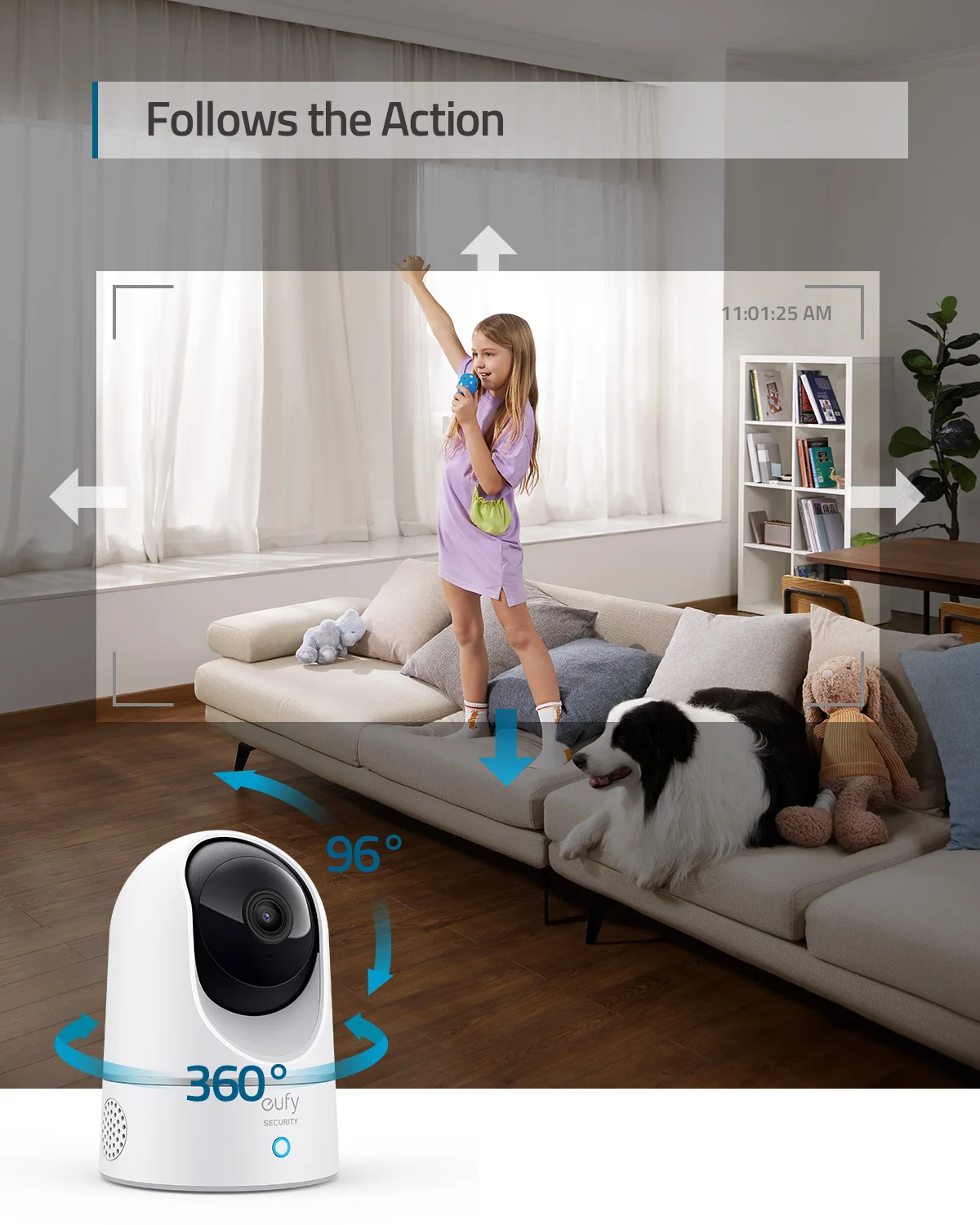 eufy Security Solo 2K Indoor Cam P24 — Pan & Tilt WiFi camera with motion tracking, human AI, voice assistant support 6