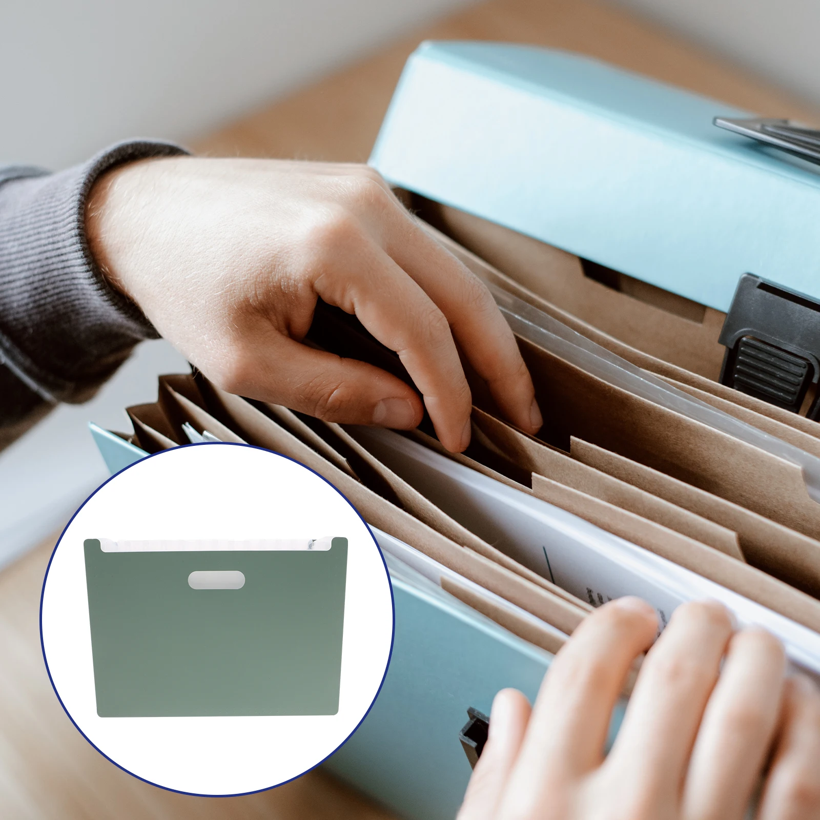 

able Accordion File ganizer Green PP A4 13 Layers for Papers Receipts Vouchers Tickets Office Supplies Document Storage Bag