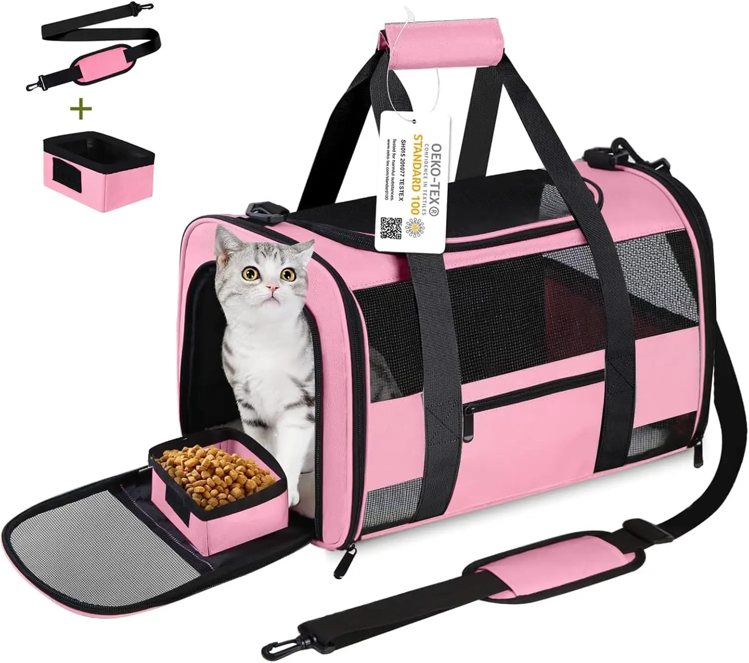 

Cat Carrier Pet Carriers Airline Approved for Small Dogs Kitten Carriers for Small Medium Cats Under 15lb, Collapsible Soft S