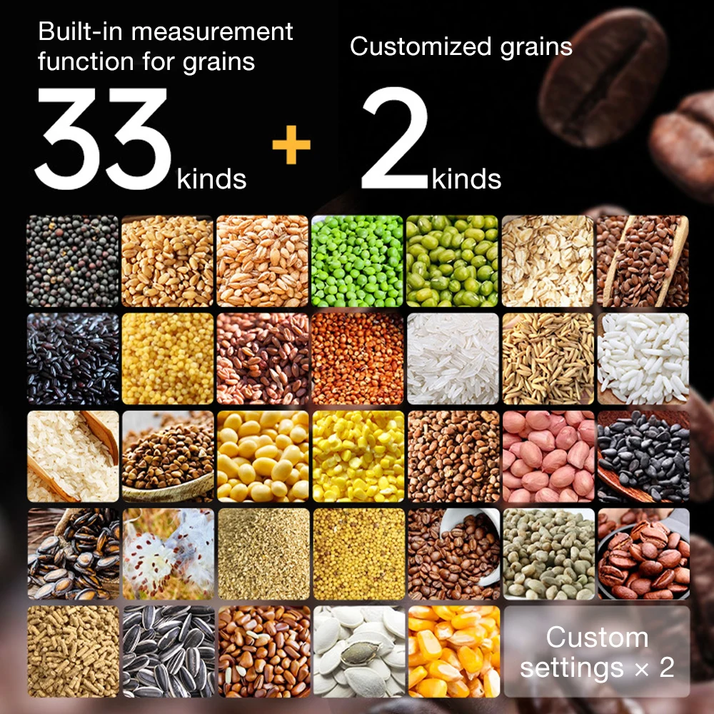 High Precision 35 Kinds Grain Moisture Tester Corn Wheat Coffee Beans Humidity Gauge Meter Automatic Grain  Moisture Detector