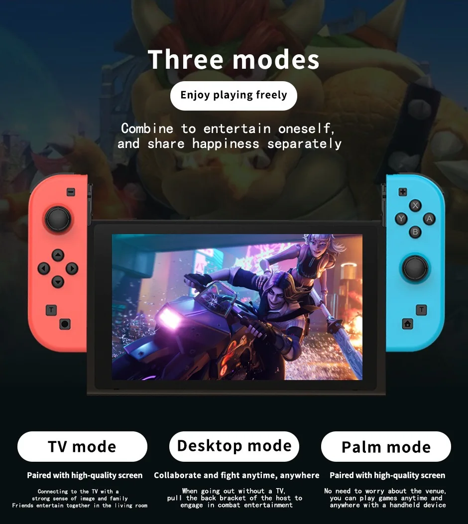Многоцветная ручка для Nintendo Switch 6-осевой гироскоп беспроводная игровая двойная вибрация контроллер Joycons Фото №2