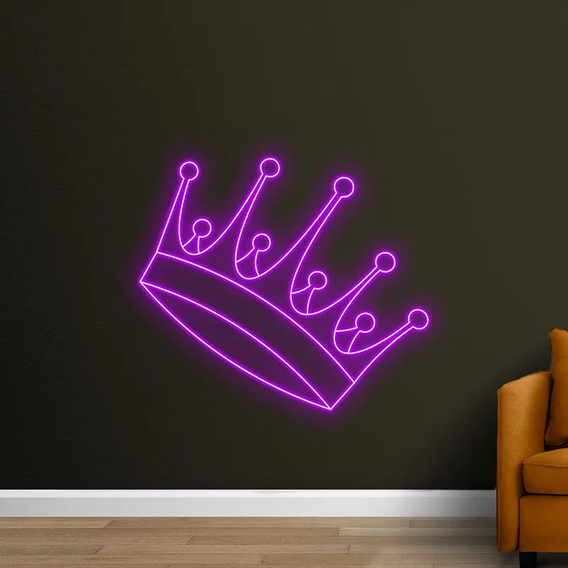 Toysign Custom Neon Light, Purple Crown Neon LED Wall Light - Royalty-Themed Decor for Bar, Bedroom or Party Venues, Unique Gift